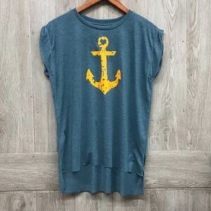 Anchor Distressed Handmade Muscle Tank BB759